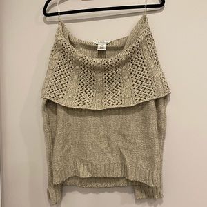 •2/$50• NWOT John Paul Richard Oatmeal Off-The-Shoulder Sweater